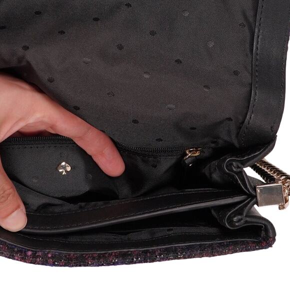 Kate Spade Emerson Place Lenia Tweed, Burgundy Multi Shoulder Bag/Crossbody - Picture 2 of 7